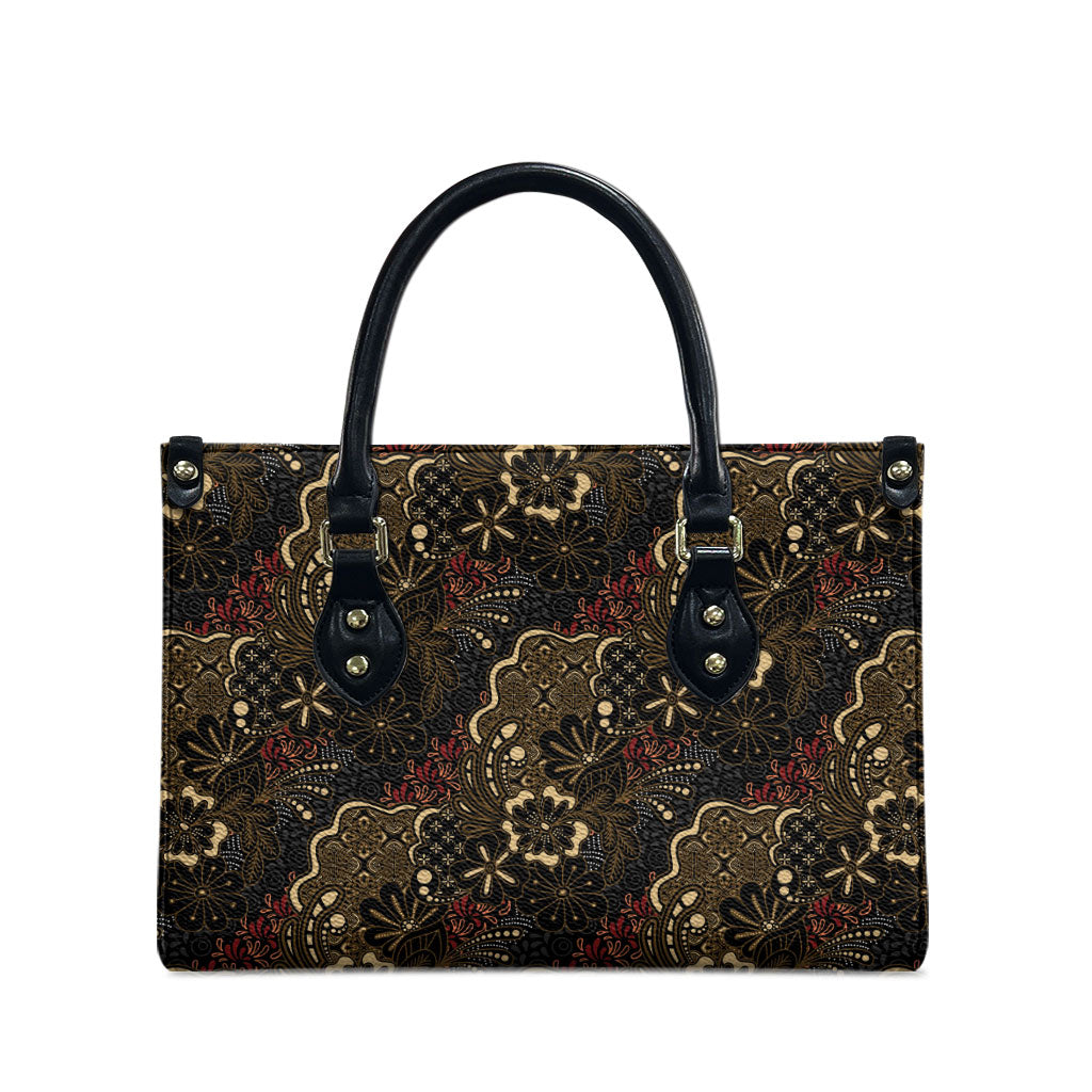 Batik Sekar Jagad Leather Bag Indonesian Traditional Pattern