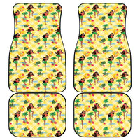 Hawaii Hula Girl Tropical Car Mats Yellow Palaka