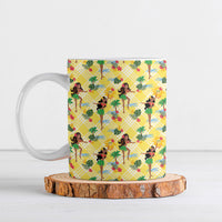 Hawaii Hula Girl Tropical Ceramic Mug Yellow Palaka