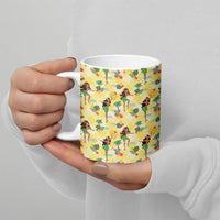 Hawaii Hula Girl Tropical Ceramic Mug Yellow Palaka