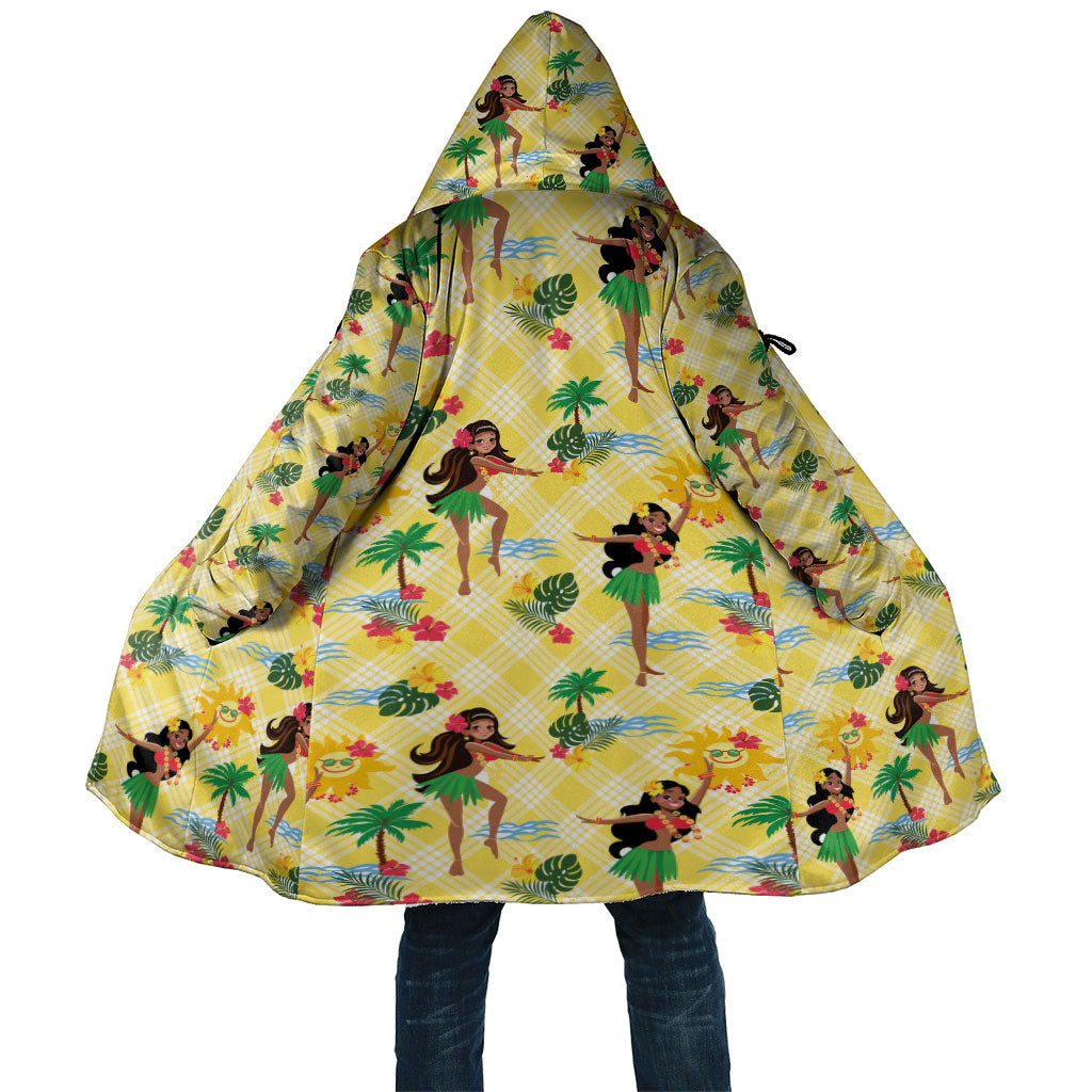 Hawaii Hula Girl Tropical Cloak Yellow Palaka