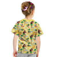 Hawaii Hula Girl Tropical Kid T Shirt Yellow Palaka