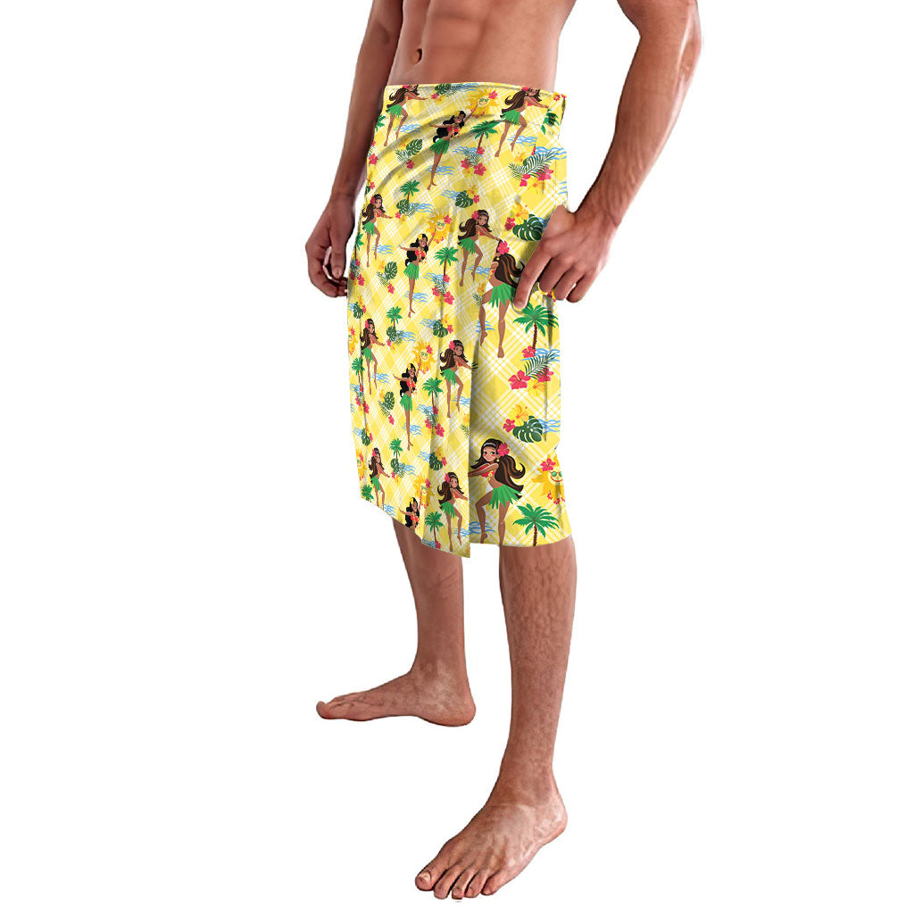 Hawaii Hula Girl Tropical Lavalava Yellow Palaka