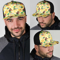 Hawaii Hula Girl Tropical Mesh Trucker Cap Yellow Palaka