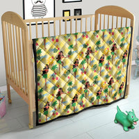 Hawaii Hula Girl Tropical Quilt Yellow Palaka