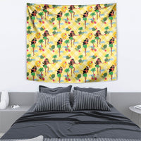 Hawaii Hula Girl Tropical Tapestry Yellow Palaka