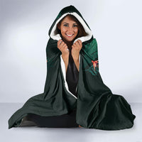 Hawaii Hummingbird Tropical Flowers Hooded Blanket Dark Green