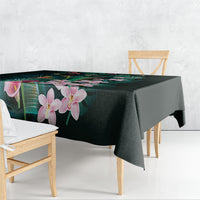 Hawaii Hummingbird Tropical Flowers Tablecloth Dark Green