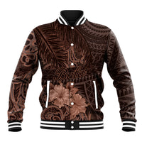 Bula Fiji Masi Baseball Jacket Fijian Tapa Vintage Dark Brown Version LT01 Unisex Brown - Polynesian Pride