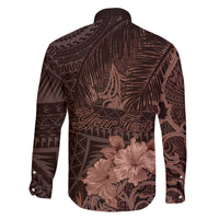 Bula Fiji Masi Family Matching Summer Maxi Dress and Hawaiian Shirt Fijian Tapa Vintage Dark Brown Version LT01 - Polynesian Pride
