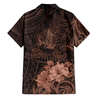Bula Fiji Masi Family Matching Tank Maxi Dress and Hawaiian Shirt Fijian Tapa Vintage Dark Brown Version LT01 - Polynesian Pride