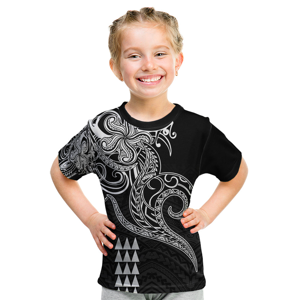 Hawaii Valentine Kid T Shirt Kakau Polynesian Heart LT01 Black - Polynesian Pride