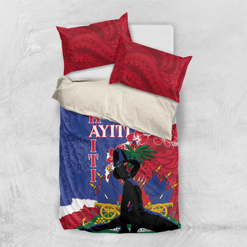 Haiti Le Marron Inconnu Bedding Set Dashiki Mix Polynesian Pattern