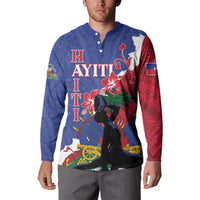 Personalised Haiti Le Marron Inconnu Button Sweatshirt Dashiki Mix Polynesian Pattern