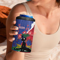 Personalised Haiti Le Marron Inconnu 4 in 1 Can Cooler Tumbler Dashiki Mix Polynesian Pattern