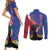 Personalised Haiti Le Marron Inconnu Couples Matching Short Sleeve Bodycon Dress and Long Sleeve Button Shirt Dashiki Mix Polynesian Pattern