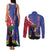 Personalised Haiti Le Marron Inconnu Couples Matching Tank Maxi Dress and Long Sleeve Button Shirt Dashiki Mix Polynesian Pattern
