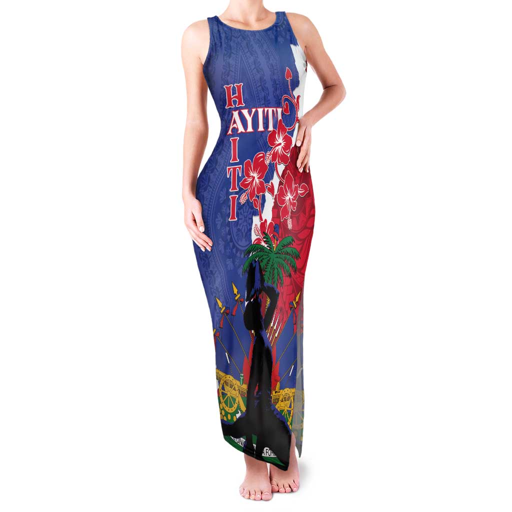 Personalised Haiti Le Marron Inconnu Family Matching Tank Maxi Dress and Hawaiian Shirt Dashiki Mix Polynesian Pattern