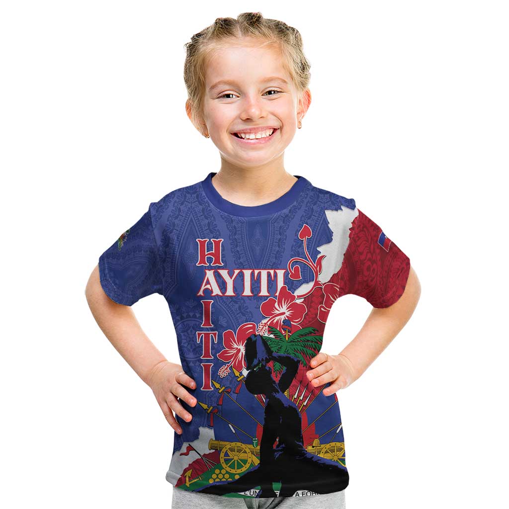 Personalised Haiti Le Marron Inconnu Kid T Shirt Dashiki Mix Polynesian Pattern