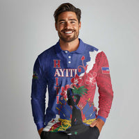 Personalised Haiti Le Marron Inconnu Long Sleeve Polo Shirt Dashiki Mix Polynesian Pattern