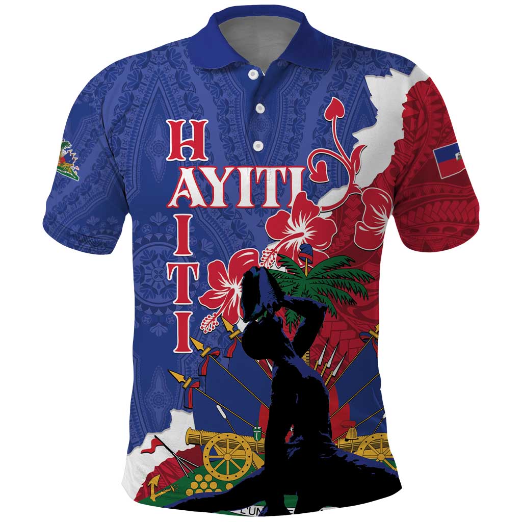 Personalised Haiti Le Marron Inconnu Polo Shirt Dashiki Mix Polynesian Pattern