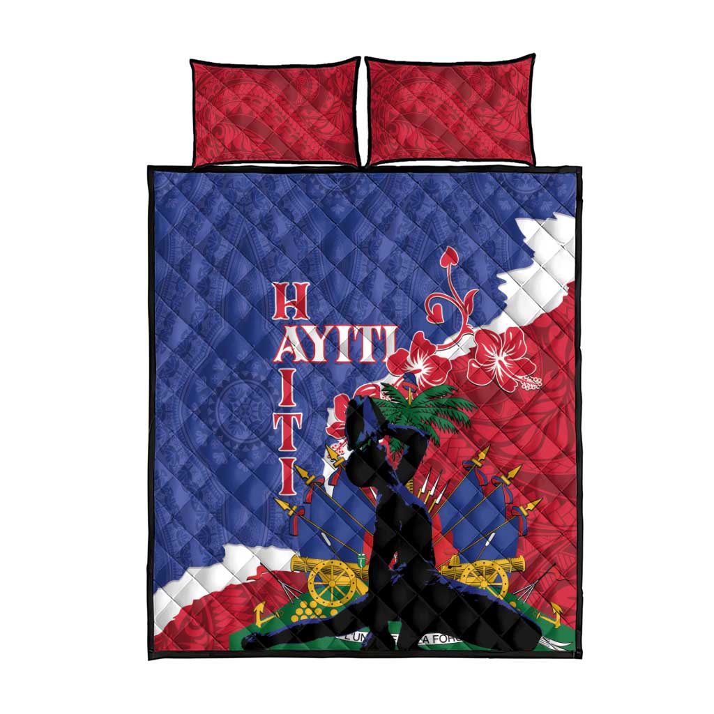 Haiti Le Marron Inconnu Quilt Bed Set Dashiki Mix Polynesian Pattern