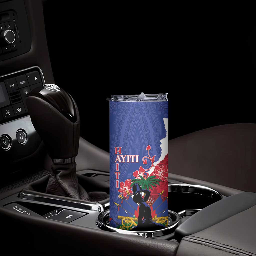 Personalised Haiti Le Marron Inconnu Skinny Tumbler Dashiki Mix Polynesian Pattern