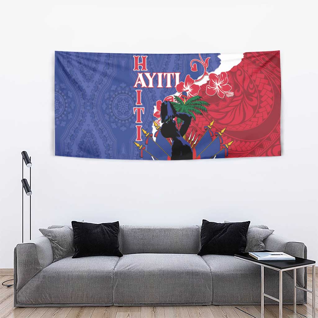 Haiti Le Marron Inconnu Tapestry Dashiki Mix Polynesian Pattern