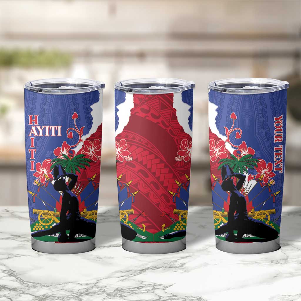 Personalised Haiti Le Marron Inconnu Tumbler Cup Dashiki Mix Polynesian Pattern