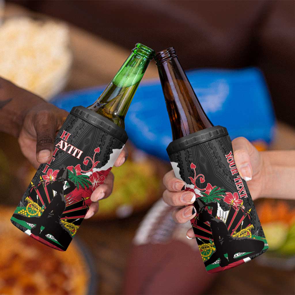 Personalised Ayiti Neg Marron 4 in 1 Can Cooler Tumbler Dashiki Mix Polynesian Pattern