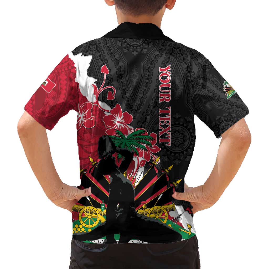 Personalised Ayiti Neg Marron Family Matching Off Shoulder Maxi Dress and Hawaiian Shirt Dashiki Mix Polynesian Pattern