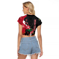 Personalised Ayiti Neg Marron Raglan Cropped T Shirt Dashiki Mix Polynesian Pattern