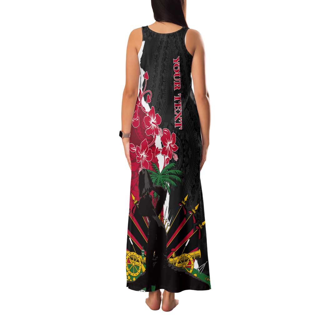 Personalised Ayiti Neg Marron Tank Maxi Dress Dashiki Mix Polynesian Pattern