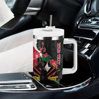 Personalised Ayiti Neg Marron Tumbler With Handle Dashiki Mix Polynesian Pattern