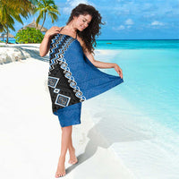 Blue Niho Taniwha Mix Poutama Sarong Unique Taniko Aotearoa
