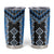 Blue Niho Taniwha Mix Poutama Tumbler Cup Unique Taniko Aotearoa