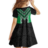 Green Niho Taniwha Mix Poutama Family Matching Off Shoulder Maxi Dress and Hawaiian Shirt Unique Taniko Aotearoa LT01 - Polynesian Pride