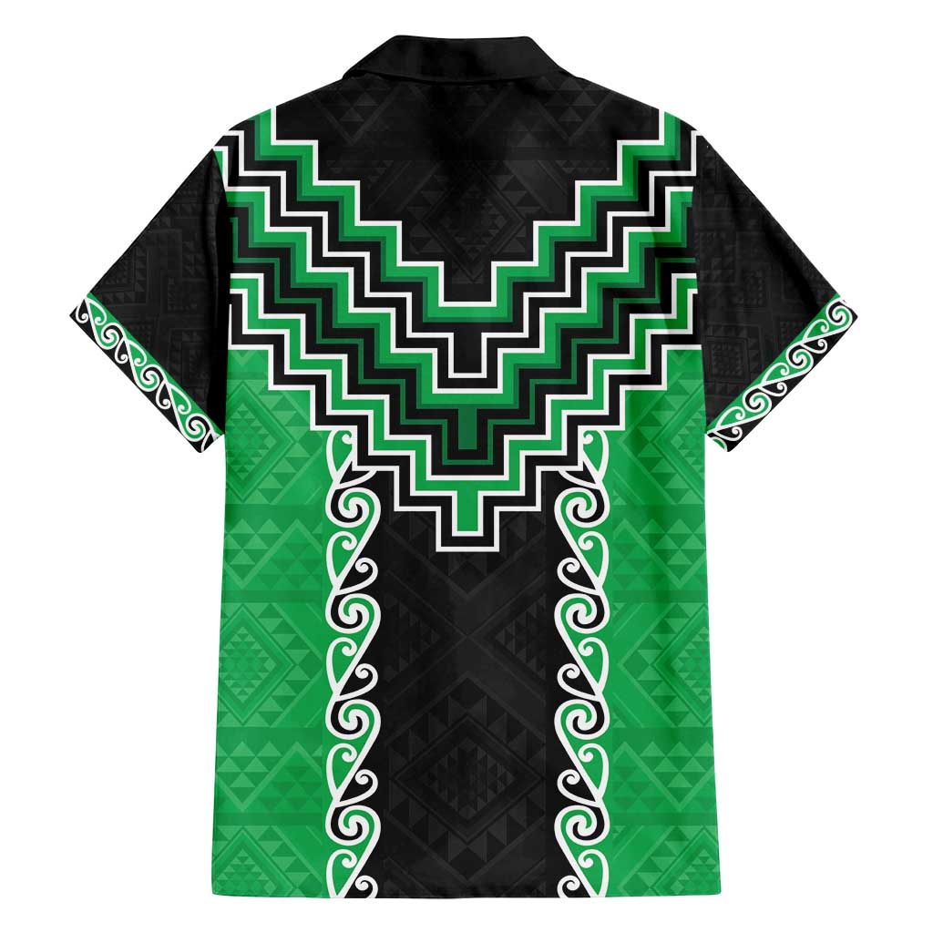 Green Niho Taniwha Mix Poutama Family Matching Off Shoulder Maxi Dress and Hawaiian Shirt Unique Taniko Aotearoa LT01 - Polynesian Pride