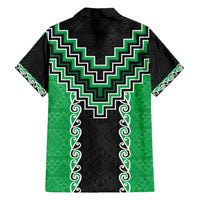Green Niho Taniwha Mix Poutama Family Matching Off Shoulder Maxi Dress and Hawaiian Shirt Unique Taniko Aotearoa LT01 - Polynesian Pride