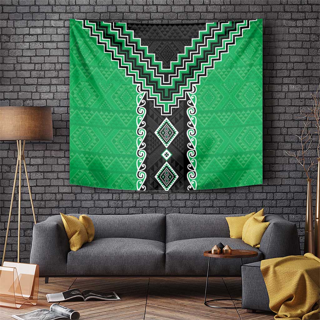 Green Niho Taniwha Mix Poutama Tapestry Unique Taniko Aotearoa LT01 Green - Polynesian Pride