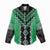 Green Niho Taniwha Mix Poutama Women Casual Shirt Unique Taniko Aotearoa