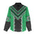 Green Niho Taniwha Mix Poutama Women Casual Shirt Unique Taniko Aotearoa