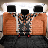 Orange Niho Taniwha Mix Poutama Back Car Seat Cover Unique Taniko Aotearoa LT01 - Polynesian Pride
