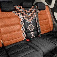 Orange Niho Taniwha Mix Poutama Back Car Seat Cover Unique Taniko Aotearoa LT01 - Polynesian Pride