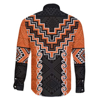 Orange Niho Taniwha Mix Poutama Family Matching Short Sleeve Bodycon Dress and Hawaiian Shirt Unique Taniko Aotearoa LT01 - Polynesian Pride