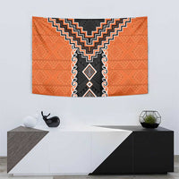 Orange Niho Taniwha Mix Poutama Tapestry Unique Taniko Aotearoa