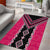 Pink Niho Taniwha Mix Poutama Area Rug Unique Taniko Aotearoa