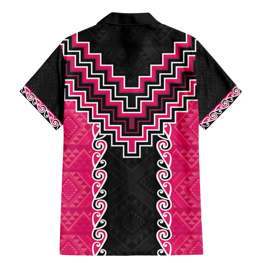 Pink Niho Taniwha Mix Poutama Family Matching Mermaid Dress and Hawaiian Shirt Unique Taniko Aotearoa LT01 - Polynesian Pride