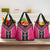 Pink Niho Taniwha Mix Poutama Grocery Bag Unique Taniko Aotearoa