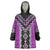 Purple Niho Taniwha Mix Poutama Wearable Blanket Hoodie Unique Taniko Aotearoa